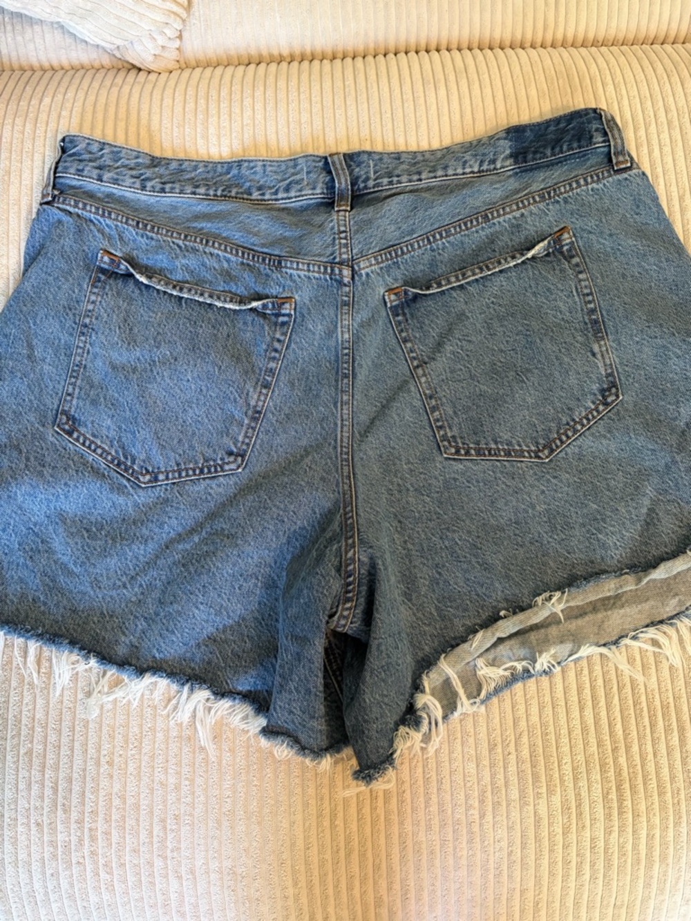 Abercrombie & Fitch Distressed Blue Denim Cutoff Shorts - Picture 3 of 4